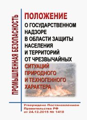 Положение о государственном надзоре в области защиты населения и территорий от чрезвычайных ситуаций природного и техногенного характера