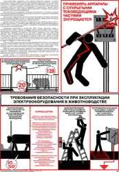Плакат: Требования безопасности при эксплуатации электрооборудования в животноводстве, 1 штука