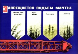 Плакат: Запрещается подъем мачты: скорость ветра более 15 м/с, гроза, ливень, гололедица, снегопад, 1 штука