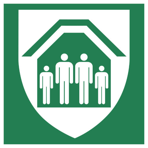 Знак E021 Защитное укрытие