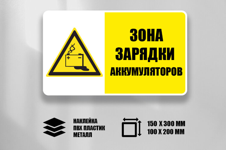 Знак Зона зарядки аккумуляторов