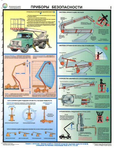 Комплект плакатов: Безопасность работ с автоподъемниками, 3 листа