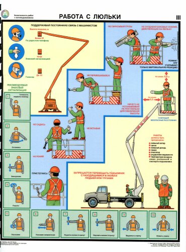Комплект плакатов: Безопасность работ с автоподъемниками, 3 листа
