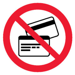 Знак P43 Запрещается пользоваться магнитными карточками