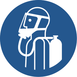 Знак M047 Использовать автономный дыхательный аппарат