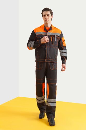 Костюм "Профессионал-2" с СВП (СОП) черно-оранжевый