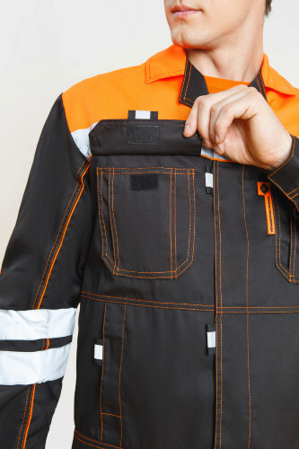 Костюм "Профессионал-2" с СВП (СОП) черно-оранжевый