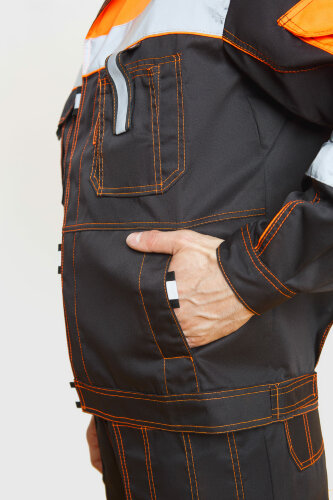 Костюм "Профессионал-2" с СВП (СОП) черно-оранжевый