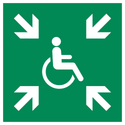 Знак E024 Эвакуационное временное убежище