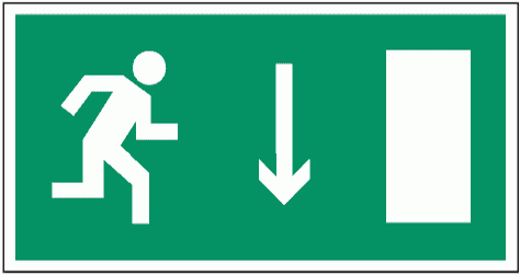 Знак E09 Указатель двери эвакуационного выхода (правосторонний)