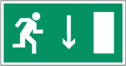 Знак E09 Указатель двери эвакуационного выхода (правосторонний)