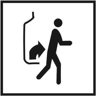 Знак PP55 Поднимитесь и выходите (для пешеходов)