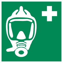 Знак E029 Дыхательное устройство для аварийного выхода