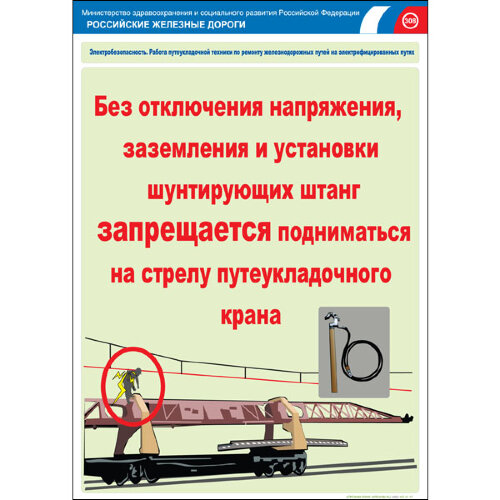 Комплект плакатов: Электробезопасность на железной дороге, 12 штук